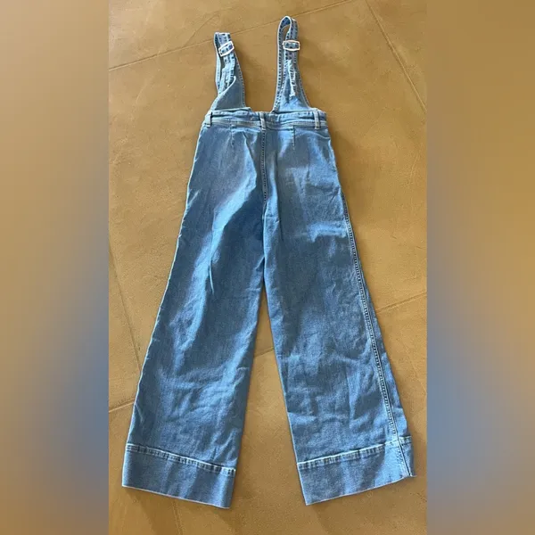 Free People Light Blue Denim Wide-Leg Jumpsuit - Image 9