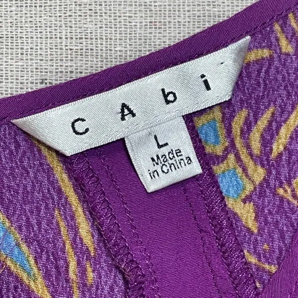 CAbi | Sleeveless Purple and Blue Floral Top | Large - Image 6