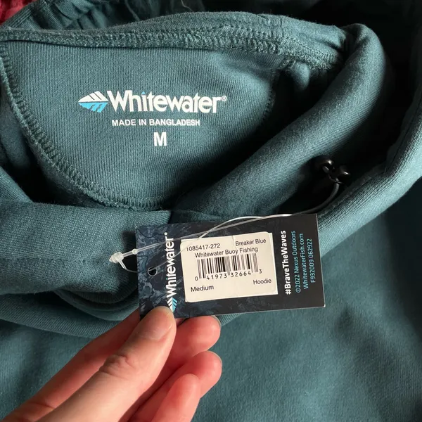 Whitewater Buoy HD Fishing Hoodie Men’s M Breaker Blue Water Resistant NWT - Image 3