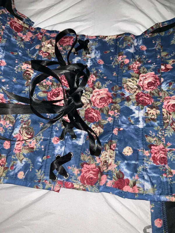 Beautiful Blue & Pink Floral corset L - Image 5
