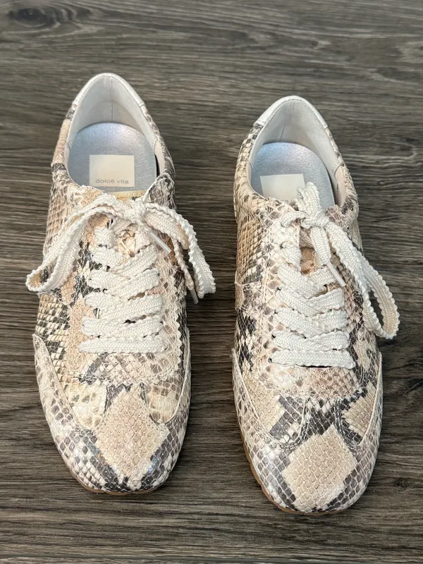 Dolce Vita Snakeskin Print Lace-Up Sneakers Size 7.5 - Image 10