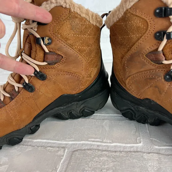 Oboz Bridger 7" Boots Womens 7 Brown Sherpa Mid Insulated Hiking Bdry Waterproof - Image 11