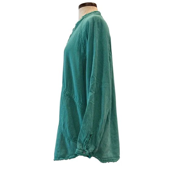 Free people daydream green stripe button down - Image 3