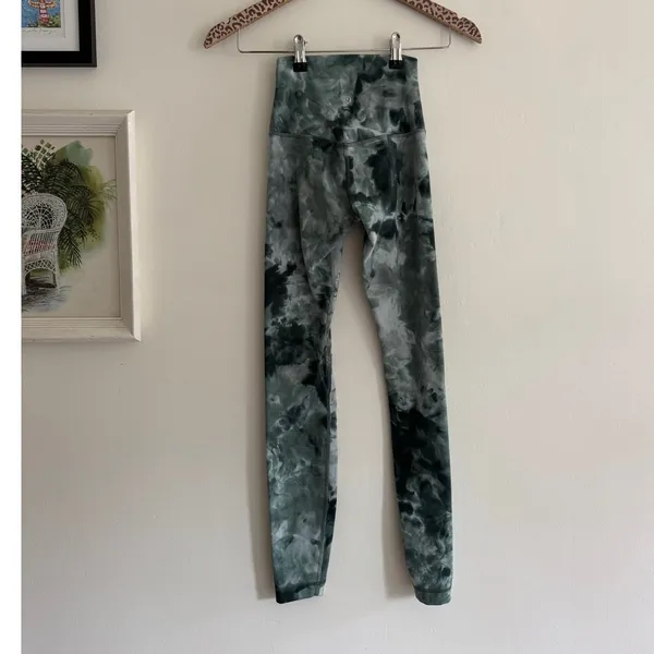 LULULEMON Align High Rise Diamond Dye Green Leggings 28" Size 0 - Image 4