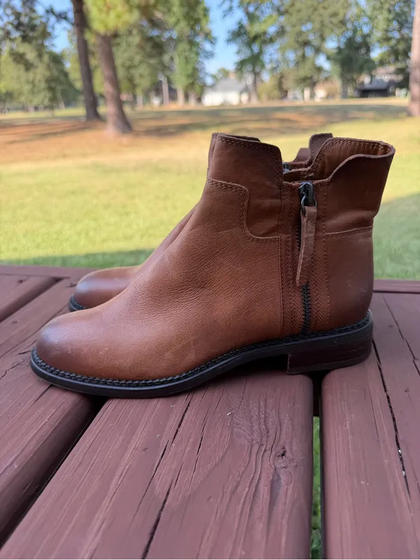 Franco Sarto Halford Brown Leather Ankle Boots Size 5.5 MSRP $160 - Image 3