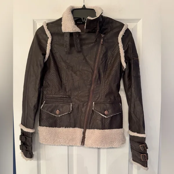 Affliction Black Premium Flight Jacket Women’s Brown Size XS - Image 3