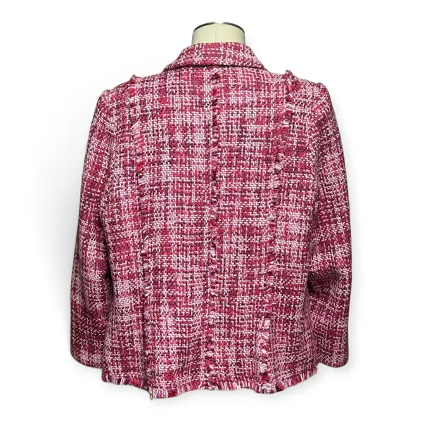 Lane Bryant Wool Blend Blazer Jacket Pink Fringe 22 - Image 4