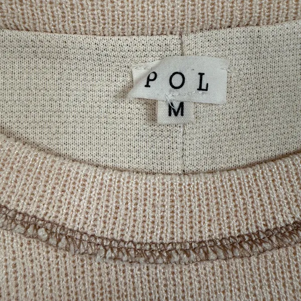 POL Sweater Womens Medium Cream‎ Beige Pullover Shirt Boho Cottagecore FKT1120 - Image 4