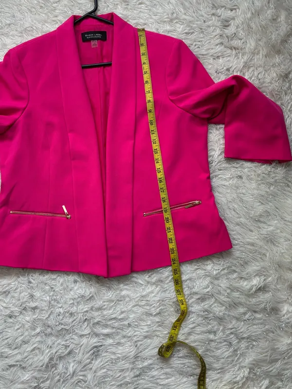 Evan Picone Black Label Hot Pink Women’s Open-Front Blazer Size 16 - Image 9