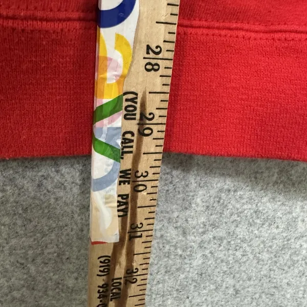 Vintage XL Sweatshirt Red‎ Long Sleeve Born in the USA Fruit of the Loom Heavy - Image 4