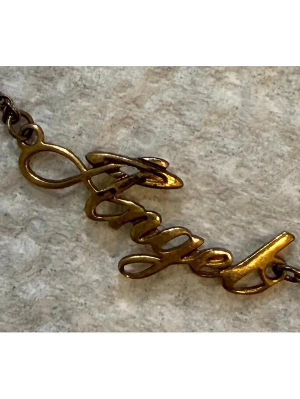 RARE Vintage Avon Gold "Angel' Script Anklet - Image 6