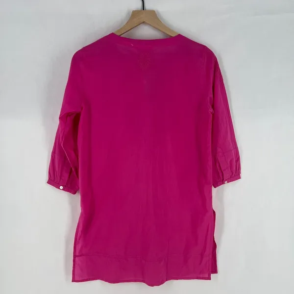 Roller Rabbit Tangier Kurta Tunic Womens XS‎ Pink Cotton Split Neck Cotton - Image 9
