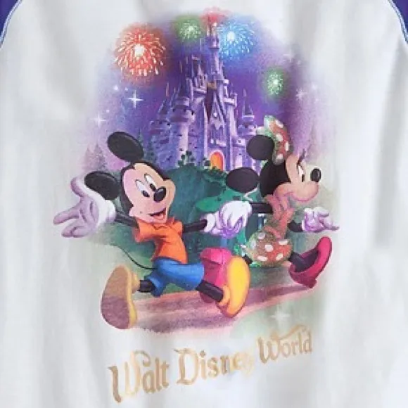 Disney Ladies Shirt - Storybook Mickey And Friends - Purple Raglan Sz XL - Image 3