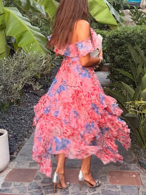 Alice + Olivia Galina Handkerchief Maxi Dress in Pink - Image 2
