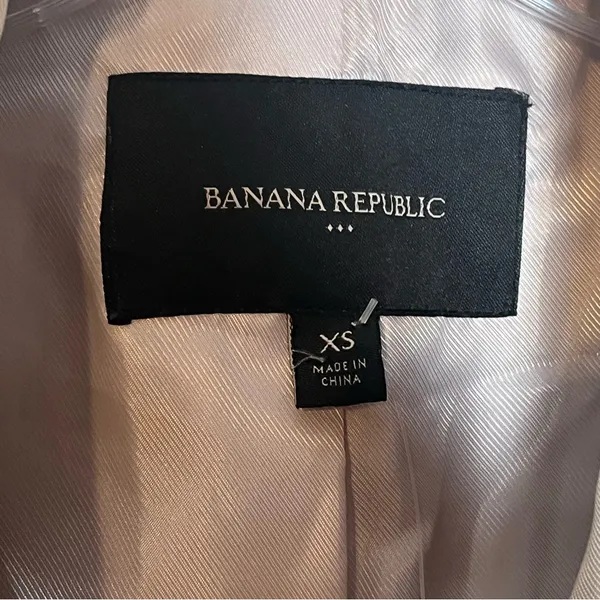 Banana Republic Factory Sz XS Khaki Trench Coat Tie Closure Open Front - Image 4