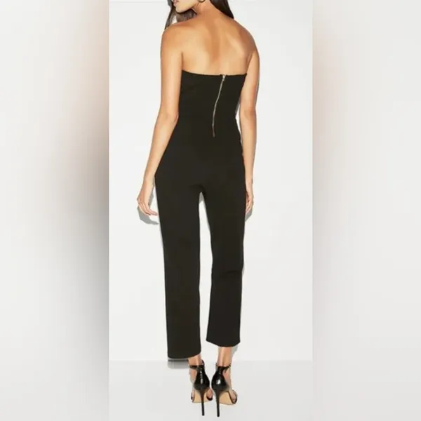 Express Strapless Sweetheart Neck Slant Pockets‎ Stretchy Jumpsuit Black Size 2 - Image 6