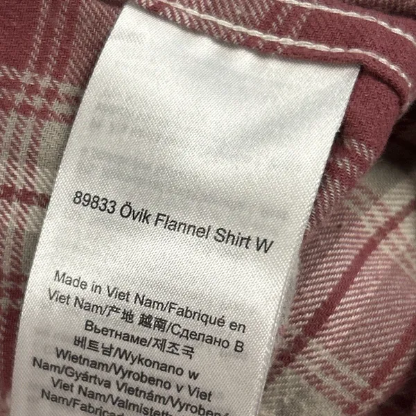 Fjallraven Shirt Womens Large Pink Gray Cream Plaid Flannel Ovik Cotton Outdoor - Image 6
