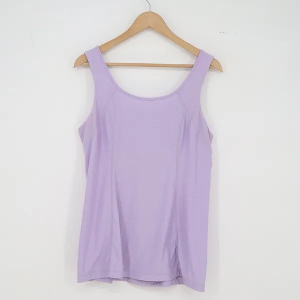 Lululemon Tank Top Womens 12 Ruffle Back Zip Pocket Purple Athletic Excellent - Image 4
