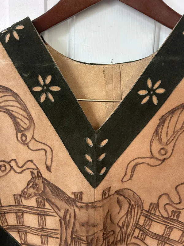 Poncho two tone western style Indian American horse size small/medium - Image 2