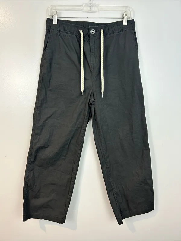 Vuori Gorpcore Ripstop Wide Leg Charcoal Grey Organic Cotton Pants Size Medium - Image 2