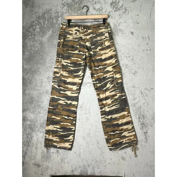 Vintage Y2k Miss Me Camouflage Cargo Pocket Drawstring Ankle Utility Pants Large - Image 3