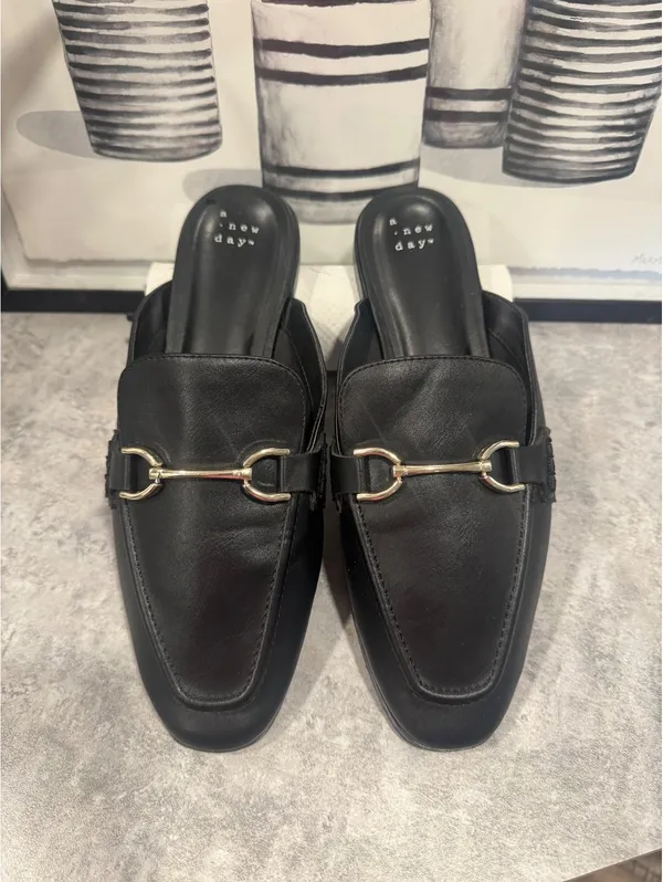 A New Day Slide on Loafer Flats, Black, Size 9 - Image 2