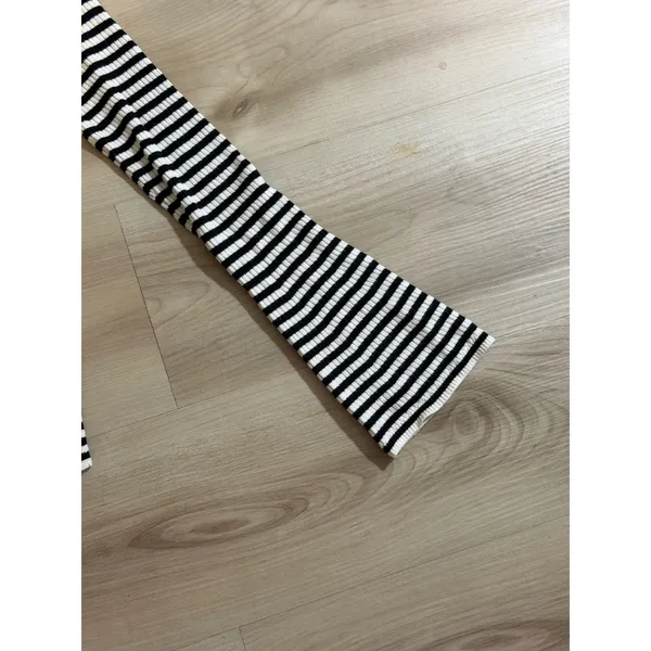 LOFT Sweater Black XS Womens Striped Ribbed Long Sleeve Boatneck NEW - Image 9