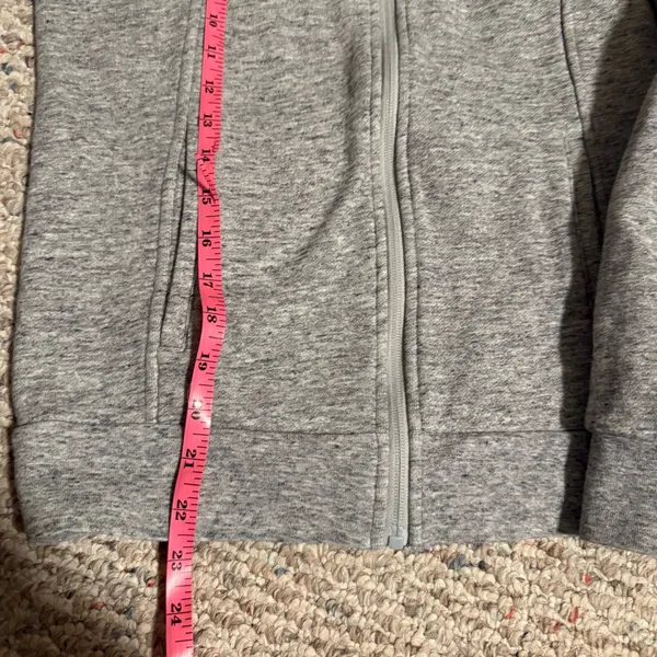 FIGS Essential Full-Zip Hoodie Jacket Heather Gray- Size XS - Image 6
