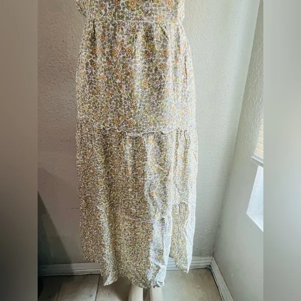 Hollister women’s bohemian sexy maxi floral print dress size Med NWT - Image 13