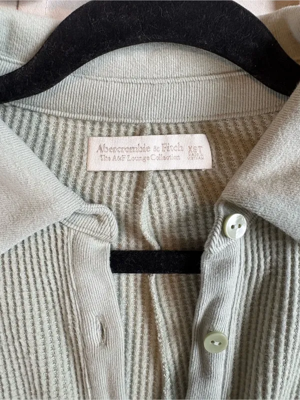 Abercrombie Soft AF Lounge Romper Light Sage Knit - Image 2