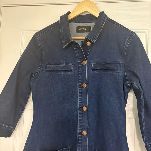 MINKPINK Denim Button Front Dress Size‎ Medium - Image 3