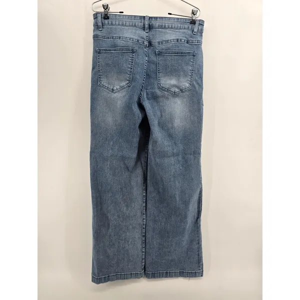 Coco + Carmen Jeans Womens L Wide Leg Blue Light Wash High Rise Stretch EUC - Image 3
