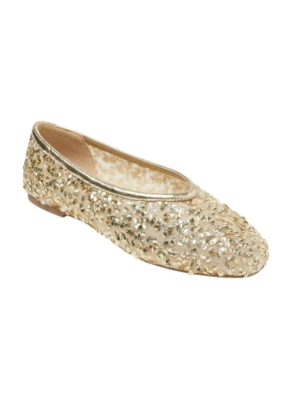 A New Day Womens Sammie Shoes Sequin Ballet Flats 94685489 Gold Yellow 9M - Image 11