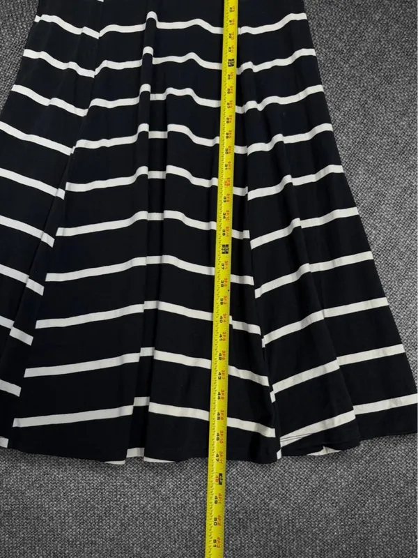Who What Wear Black And White Striped Ruffle Sleeve Dress - Image 7