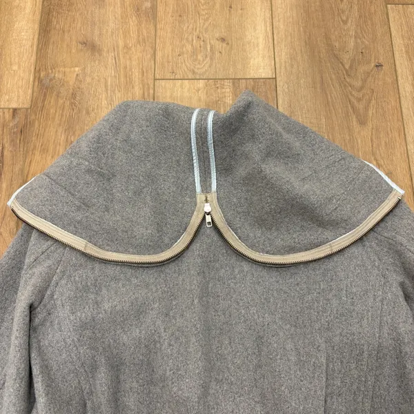Vtg! 🌟Ralph Ralph Lauren🌟 Convertiable Hooded Lambswool Zip Up Coat Grey Sz L - Image 9