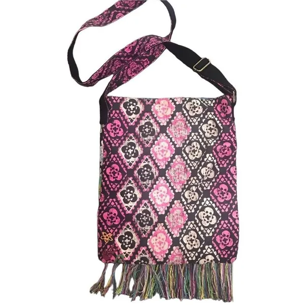 MUDD Bohemian Crossbody Bag Adjustable Strap Colorful‎ Fringes - Image 5