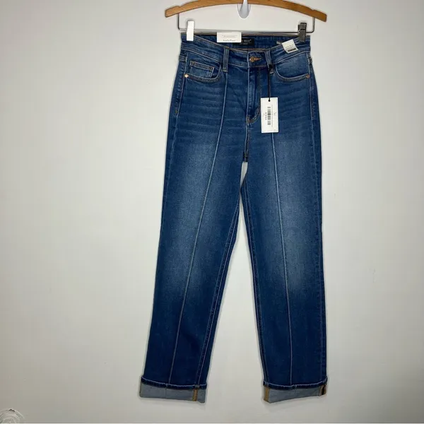 Judy Blue High Rise front seam cuffed straight leg jeans‎ size 26 - Image 11