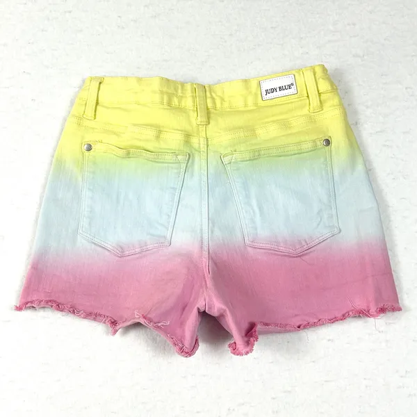 Judy Blue Ombre Denim Cutoff Festival Shorts Womens S Y2K Coastal Beach Vacation - Image 7