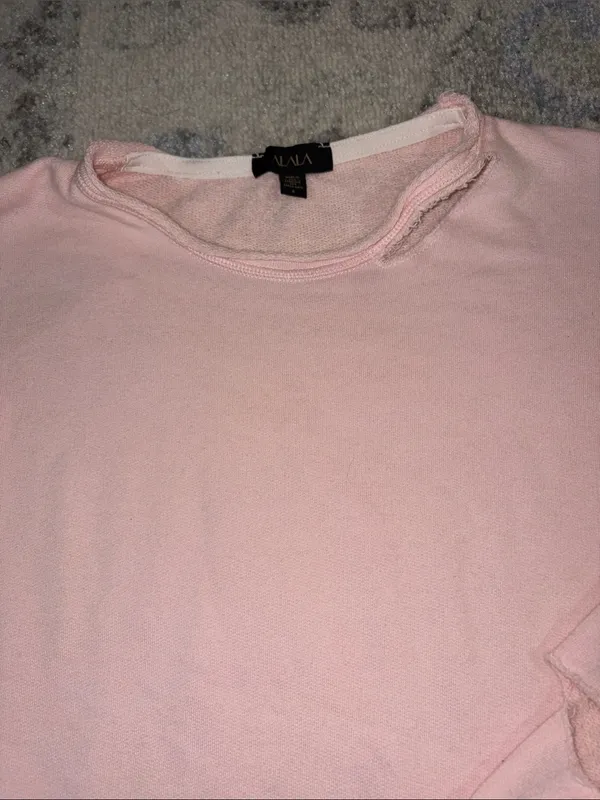 Alala Light Pink Distressed Sweatshirt - Image 4