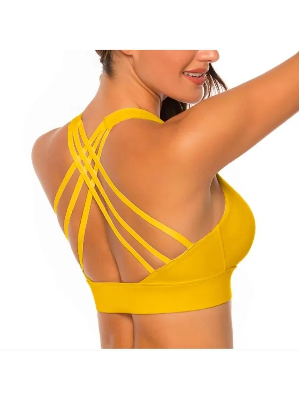 Nine Bull Strappy Cross Back Sports Bra with Removable Pads Size XXL - Image 2