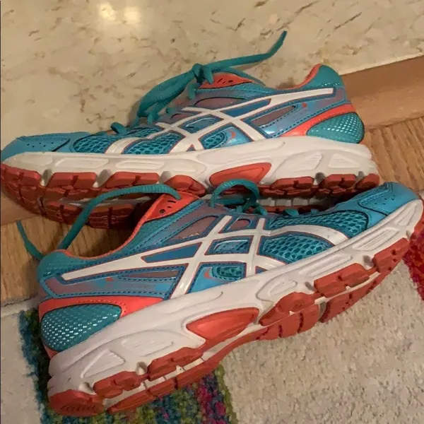 ASICS gel contend 2 aqua & coral sneakers size 7.5 - Image 8