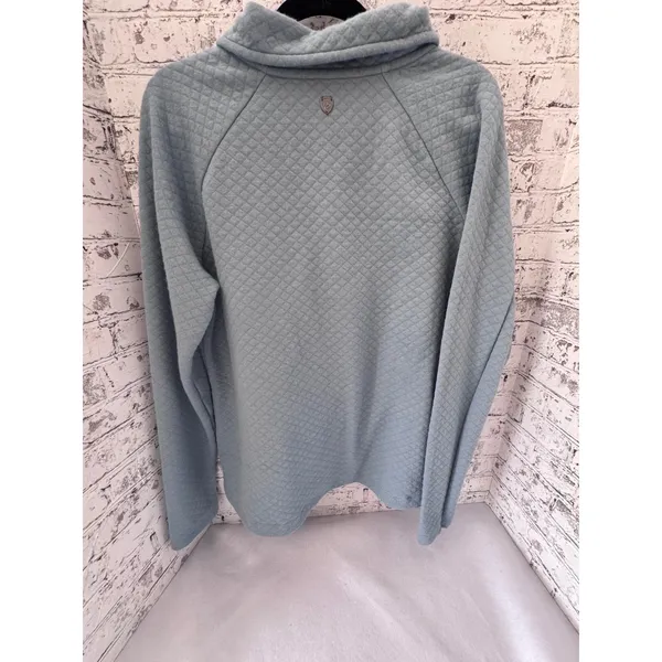 KUHL Quinn Quilted Pullover Light‎ Blue Snap Neck Sweater Womens XL 108846 - Image 2