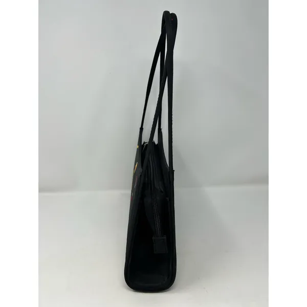 Women's Small Black Handbag School Bus Rulers Apples Crayons Notebook‎ - Image 3