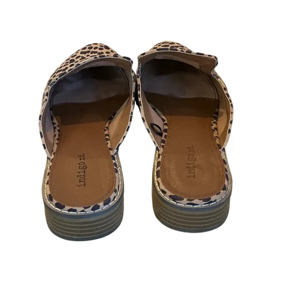 Indigo rd. Women Leopard‎ Print Pointed Toe Mule Loafers Tan Black Size 8M - Image 3