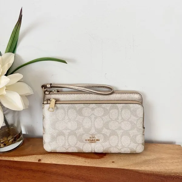 NWT Coach Double Zip Wallet In‎ Signature Canvas - Image 2