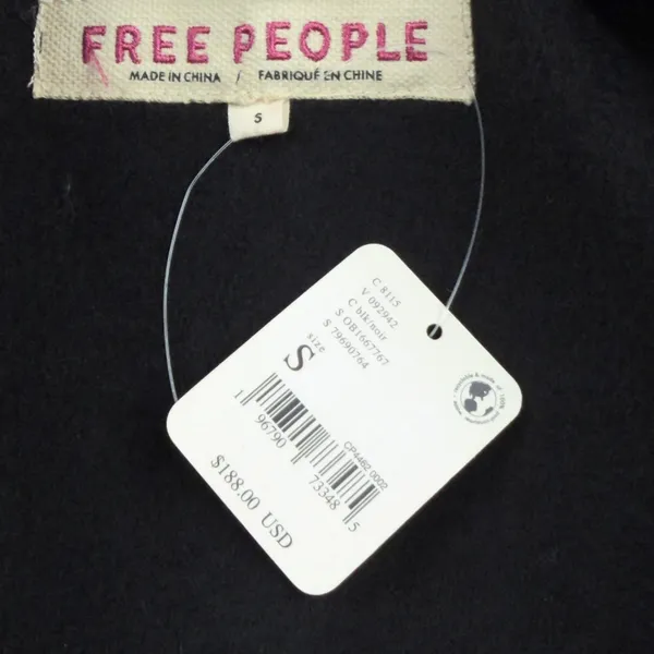 FREE PEOPLE Mari Solid Oversized Peacoat Blazer Black Sz SMALL NWT - Image 6