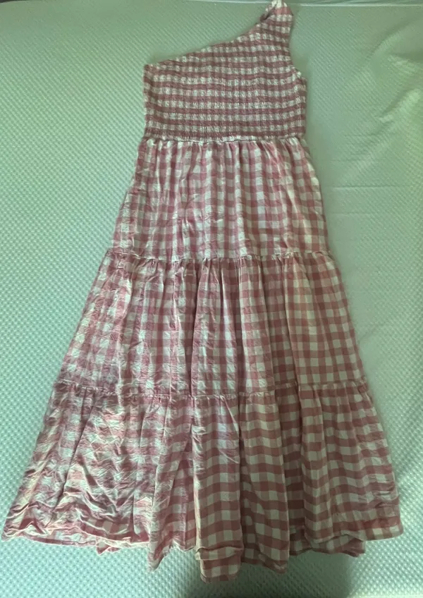 One Shoulder Boho Maxi Dress Pink Size L - Image 2