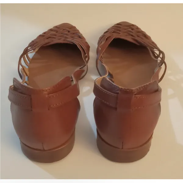 TopShop Woven Leather Slip Ons Huarache Sandal Pre owned dressy style Size 7.5 - Image 4