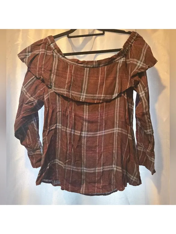 Loft Plaid Blouse - Image 5