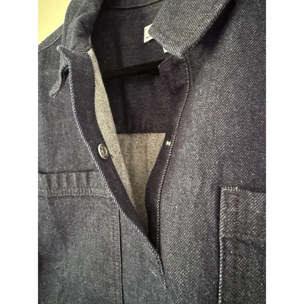 NWOT Loft Dark Wash Denim Pullover Shirt Indigo Blue Size Medium - Image 4